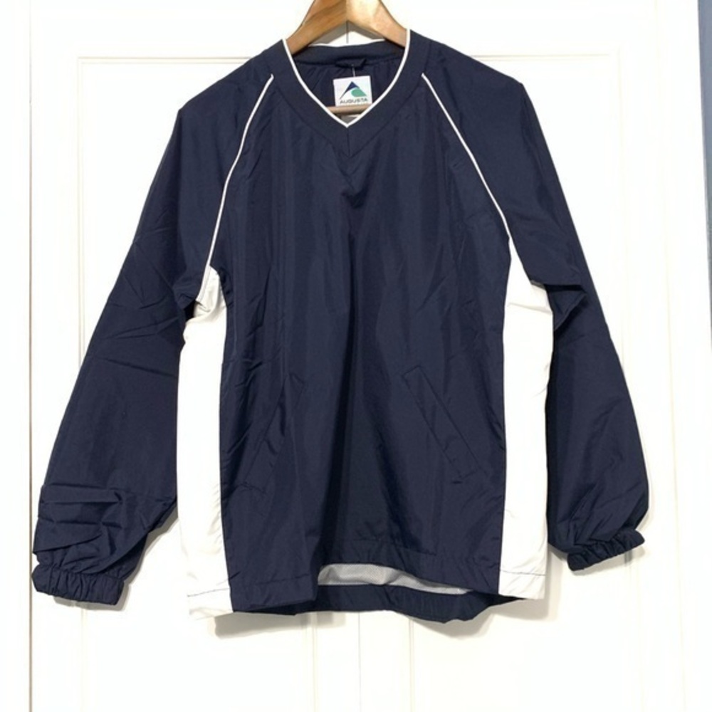 NWT Augusta Sportswear Youth Large Windbreaker Jacket Baseball Practice YL Blue
